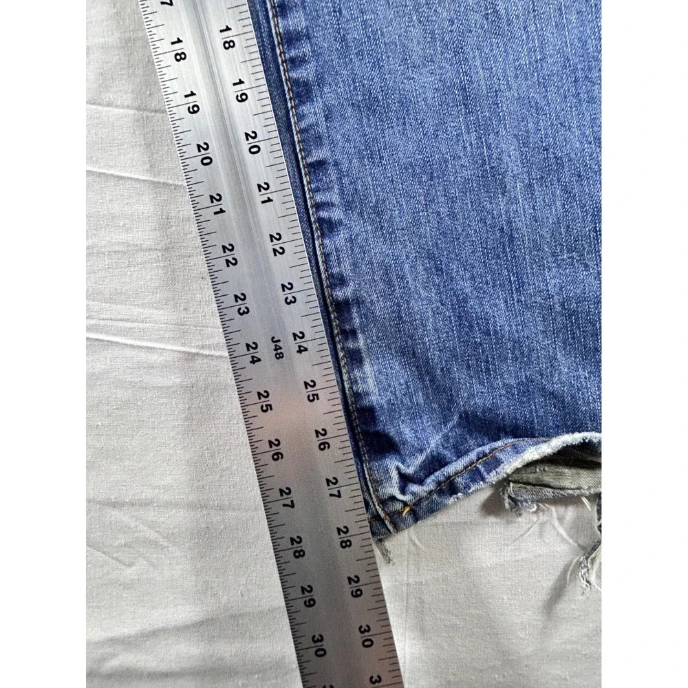 Aeropostale Mens Distressed Straight Leg Jeans‎ Blue Medium Wash Denim 33x27